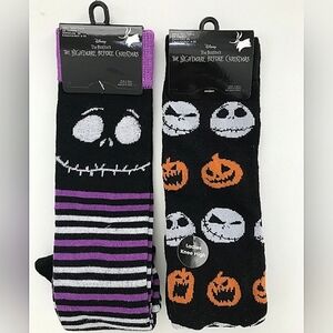 Disney Nightmare Before Christmas Knee High Women's Socks Jack Skellington Set